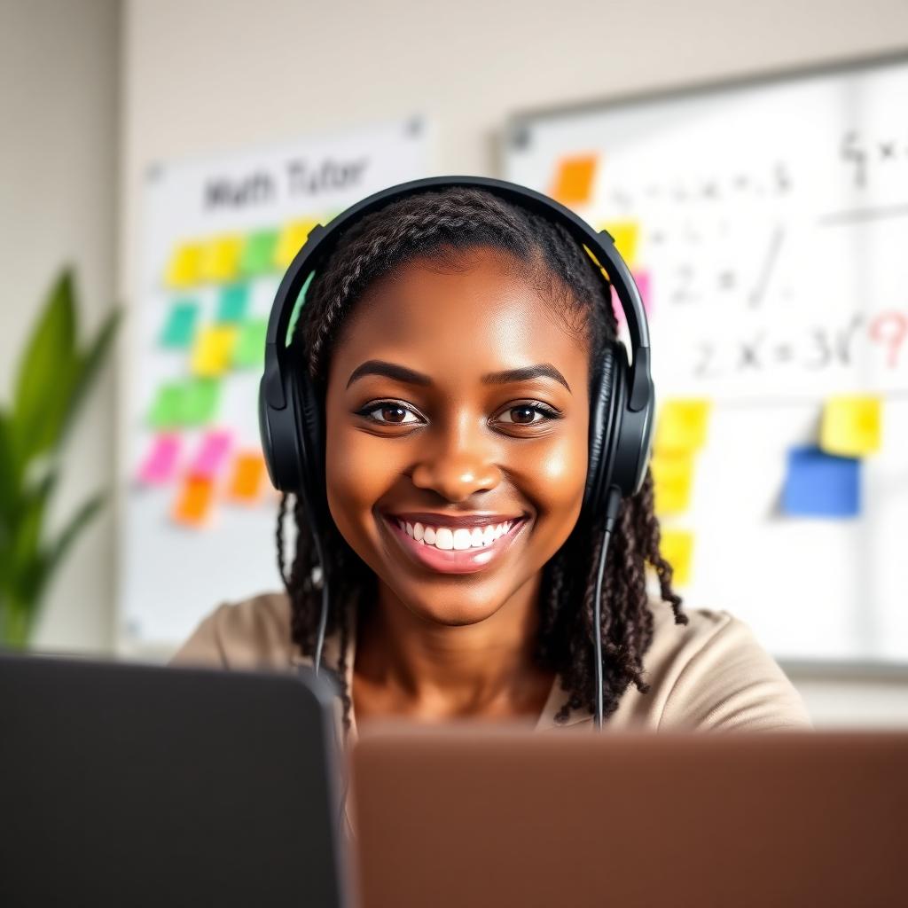 Tutor smiling during a live online session